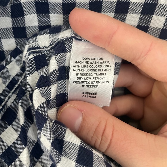 Blue Checkered Trim Fit Men's Long Sleeve Casual Button Down Nordstrom Neck 17 - Picture 7 of 12